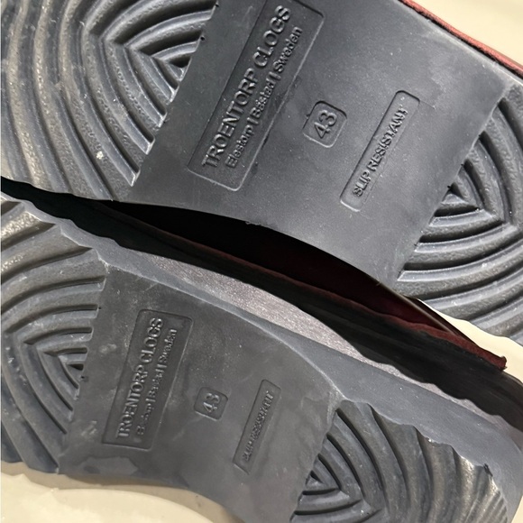 Troentorp Monet Bordeaux Leather Slip-On Clogs Womens Size 12.5-13 men’s 9.5-10 - Picture 12 of 15